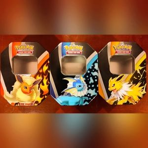 3 Empty Pokemon Collector's Tins